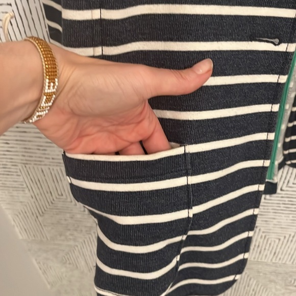 Striped Knit Blazer, Navy & White - Picture 4 of 5